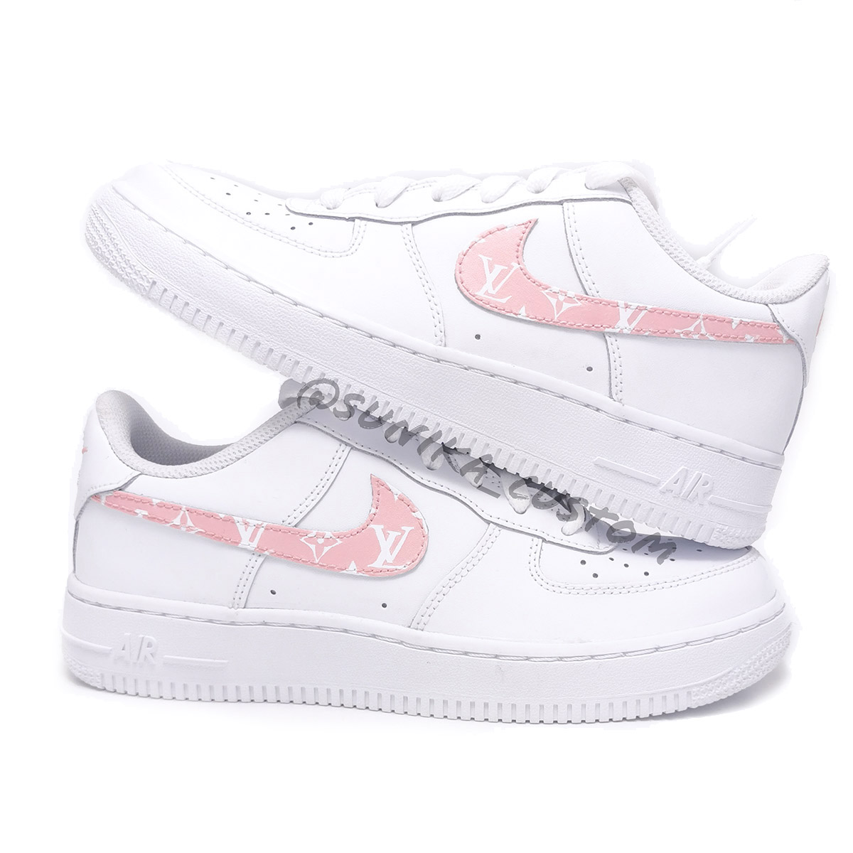 Dripping rouge Louis Vuitton x suprême Nike Air Force Ones, chaussures sur  mesure